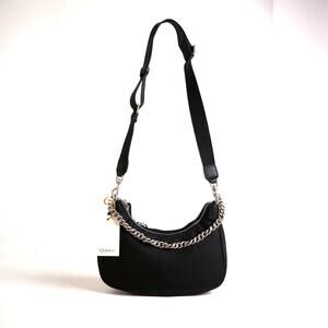 New! Quince Women's Crescent Nylon Shouldr Bag with Optional Straps Black